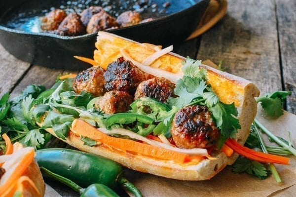 Meatball Banh Mi, by thewoksoflife.com