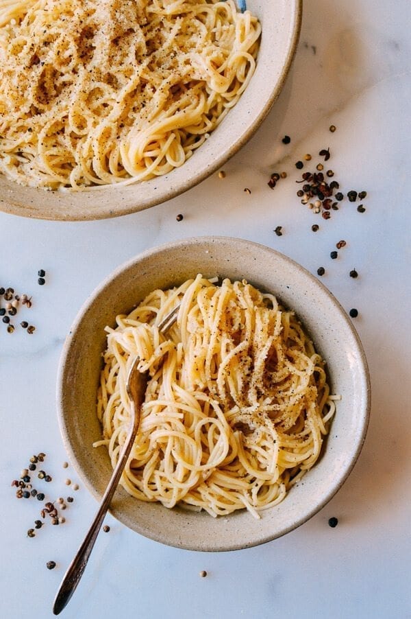 "Spicy Numbing" Cacio e Pepe, by thewoksoflife.com