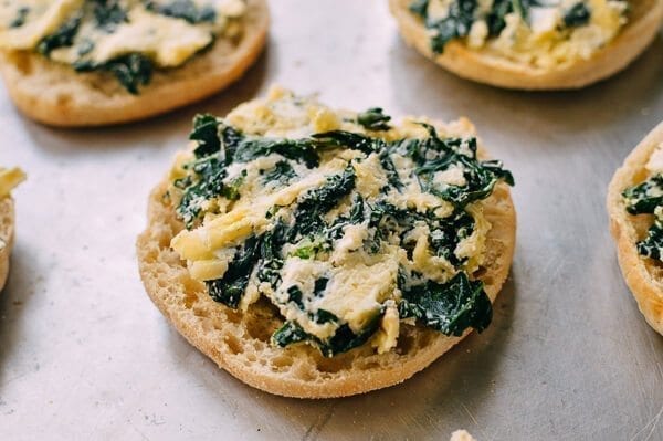 Cheesy Kale Prosciutto Brunch Melts, by thewoksoflife.com
