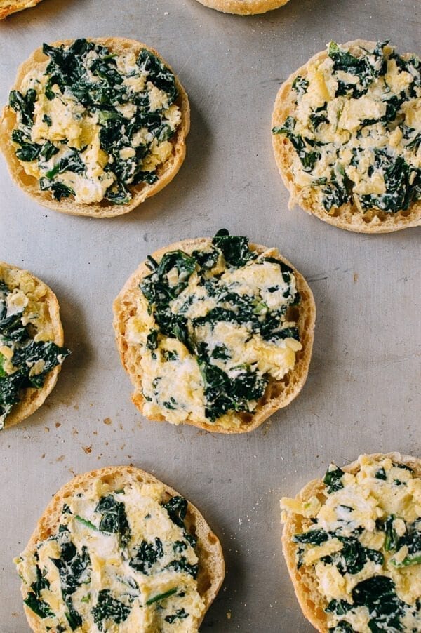 Cheesy Kale Prosciutto Brunch Melts, by thewoksoflife.com