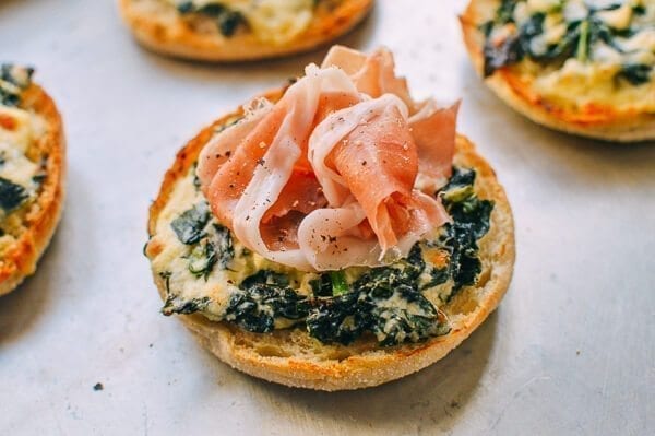 Cheesy Kale Prosciutto Brunch Melts, by thewoksoflife.com