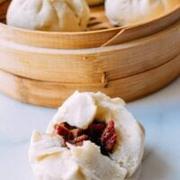 Steamed BBQ Pork Buns (Char Siu Bao), by thewoksoflife.com