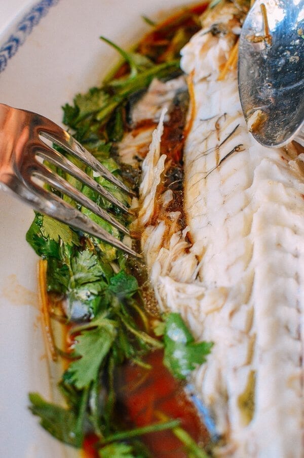 Chinese Steamed Whole Fish, by thewoksoflife.com