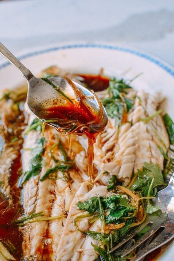 Steamed Whole Fish - Chinese Style, by thewoksoflife.com