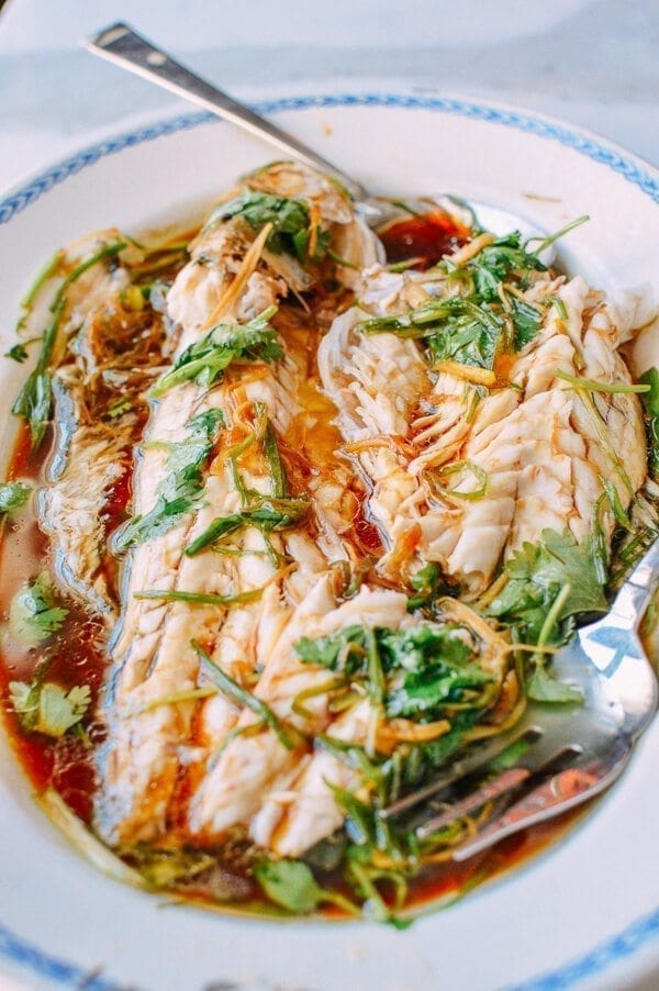 Steamed Whole Fish - Chinese Style, by thewoksoflife.com