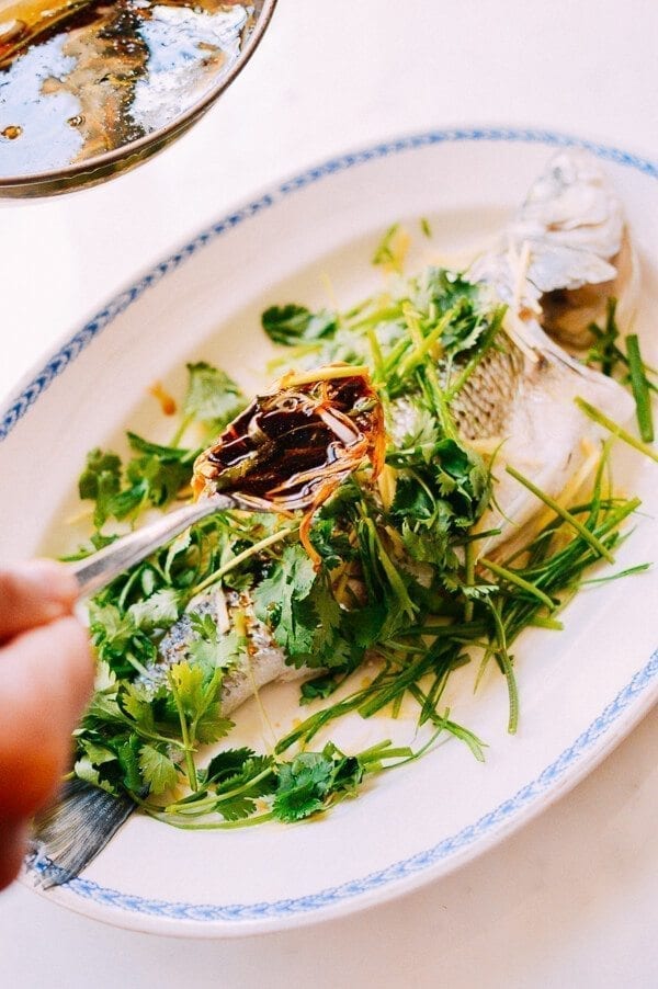 Steamed Whole Fish - Chinese Style, by thewoksoflife.com