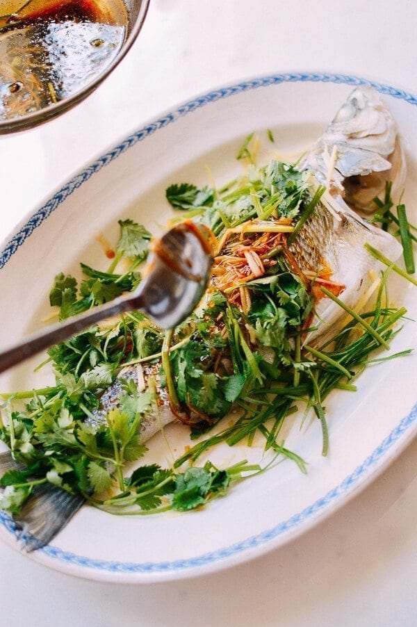 Steamed Whole Fish - Chinese Style, by thewoksoflife.com