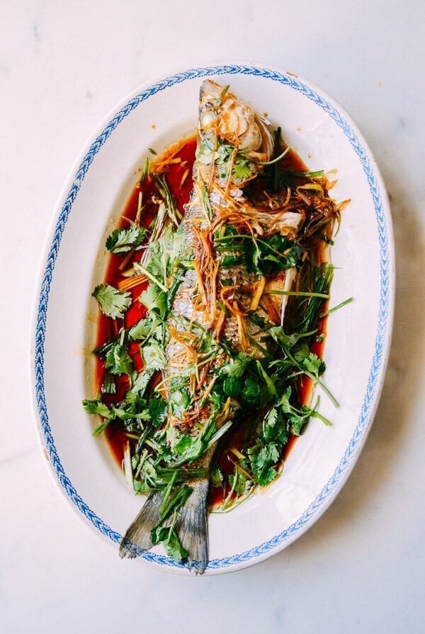 Steamed Whole Fish - Chinese Style, by thewoksoflife.com