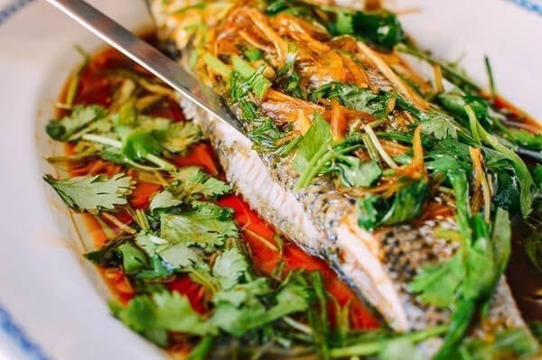 Steamed Whole Fish - Chinese Style, by thewoksoflife.com