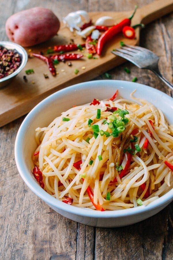 Sichuan Stir-Fried Potatoes, by thewoksoflife.com