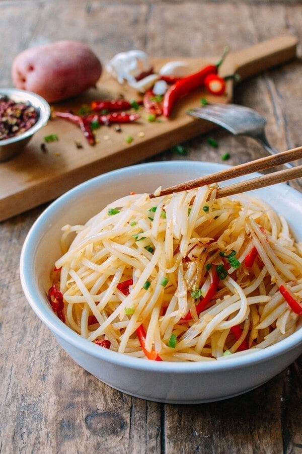 Sichuan Stir-Fried Potatoes, by thewoksoflife.com