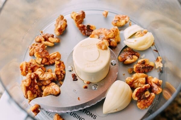 Thai Basil Pesto Pasta with Spicy Shrimp, by thewoksoflife.com