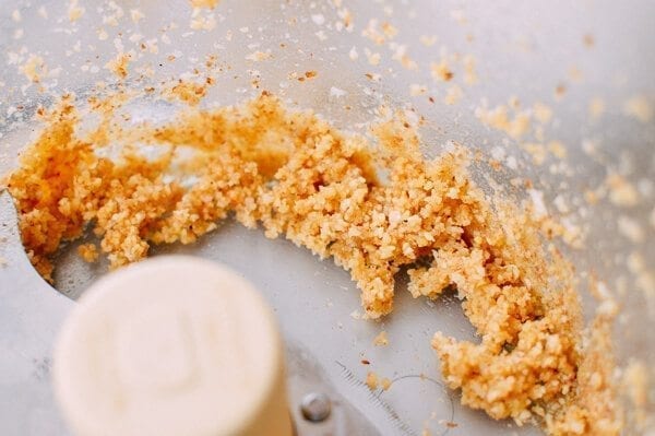 Thai Basil Pesto Pasta with Spicy Shrimp, by thewoksoflife.com