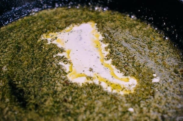 Thai Basil Pesto Pasta with Spicy Shrimp, by thewoksoflife.com