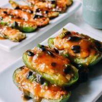 Chinese Stuffed Peppers, Classic Dim Sum Recipe, by thewoksoflife.com