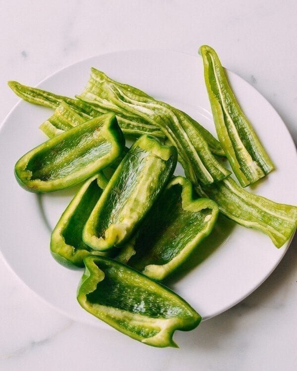 Chinese Stuffed Peppers, by thewoksoflife.com