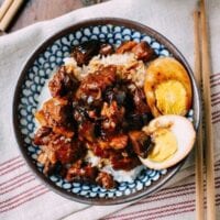 Lu Rou Fan (Taiwanese Braised Pork Rice Bowl), by thewoksoflife.com
