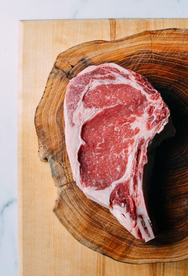 Grilled Ribeye With Soy Butter Glaze, by thewoksoflife.com