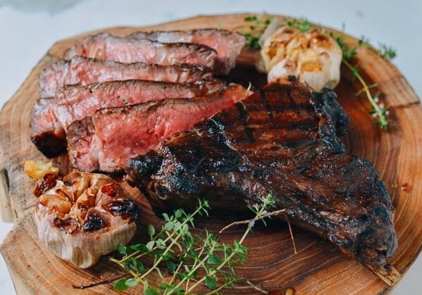 Grilled Ribeye With Soy Butter Glaze, by thewoksoflife.com