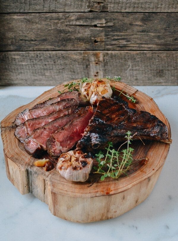 Grilled Ribeye With Soy Butter Glaze, by thewoksoflife.com