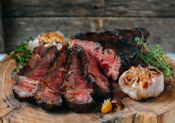 Grilled Ribeye With Soy Butter Glaze, by thewoksoflife.com