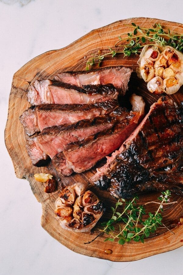 Grilled Ribeye With Soy Butter Glaze, by thewoksoflife.com