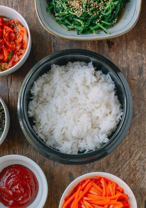 Salmon Bibimbap Korean Rice Bowl by thewoksoflife.com