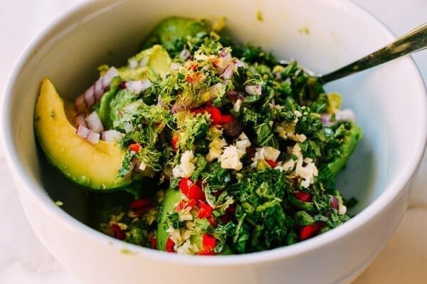 Shrimp Tacos w/ Grilled Mango & Mint Guacamole