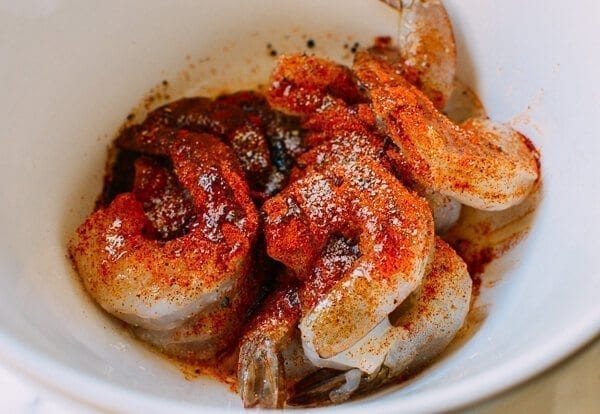 Shrimp Tacos w/ Grilled Mango & Mint Guacamole