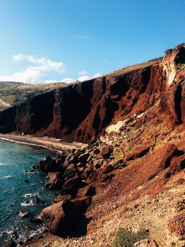 Santorini red sand beach