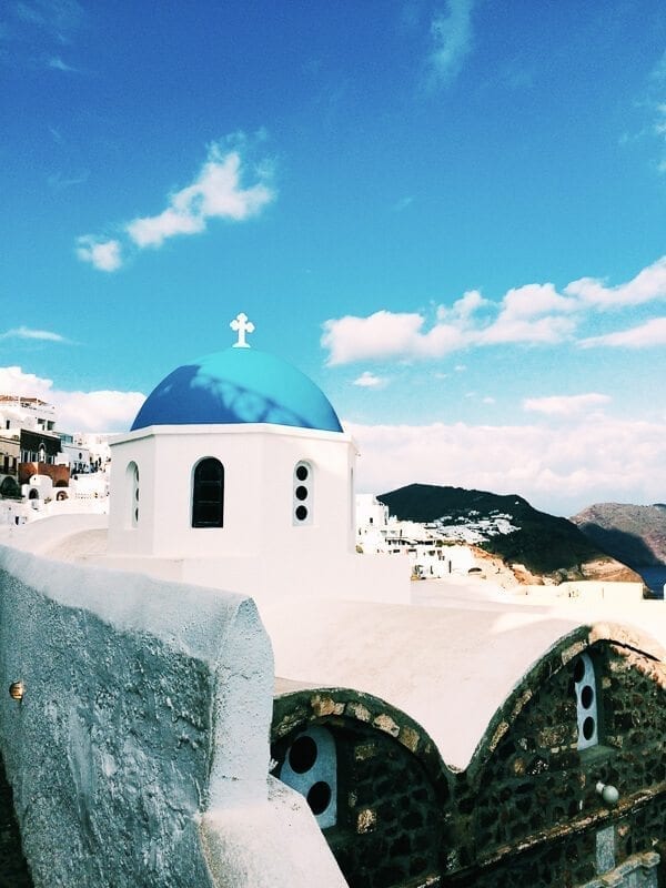 Santorini blue dome