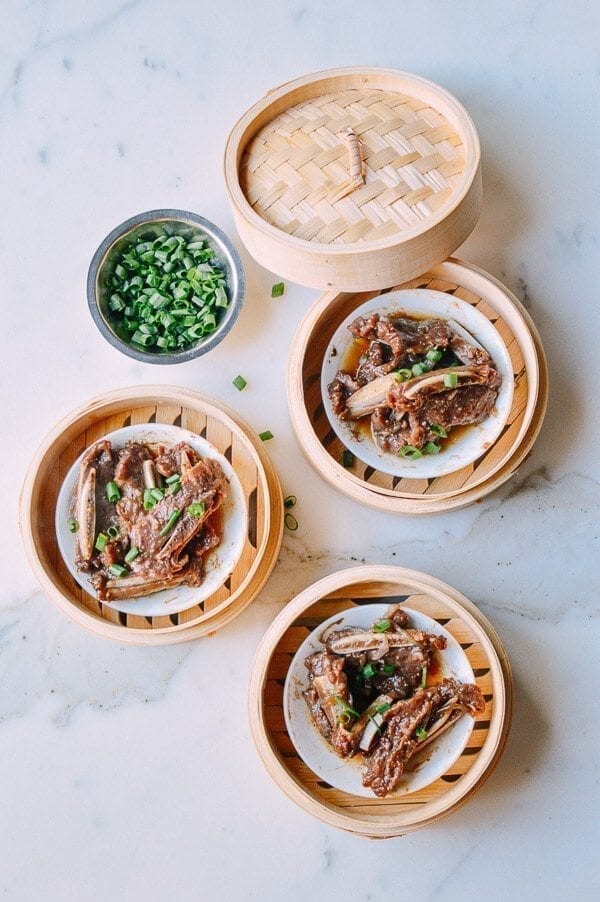 Dim Sum Steamed Beef Short Ribs with Black Pepper, by thewoksoflife.com