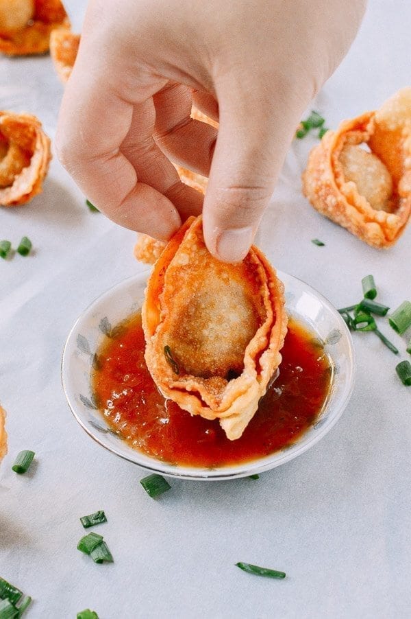 Fried Wontons, by thewoksoflife.com
