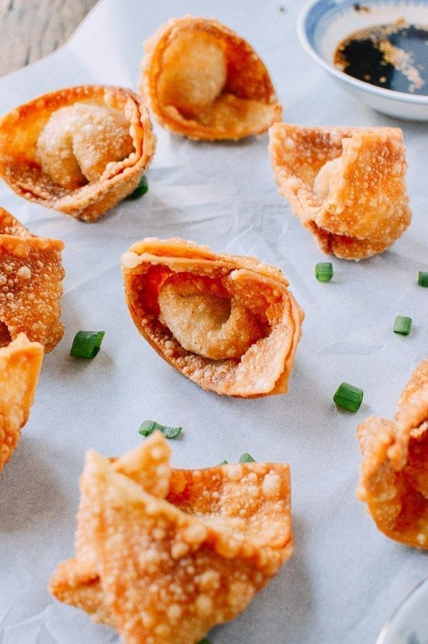 Fried Wontons, by thewoksoflife.com