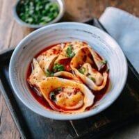 Sichuan Spicy Wontons, by thewoksoflife.com