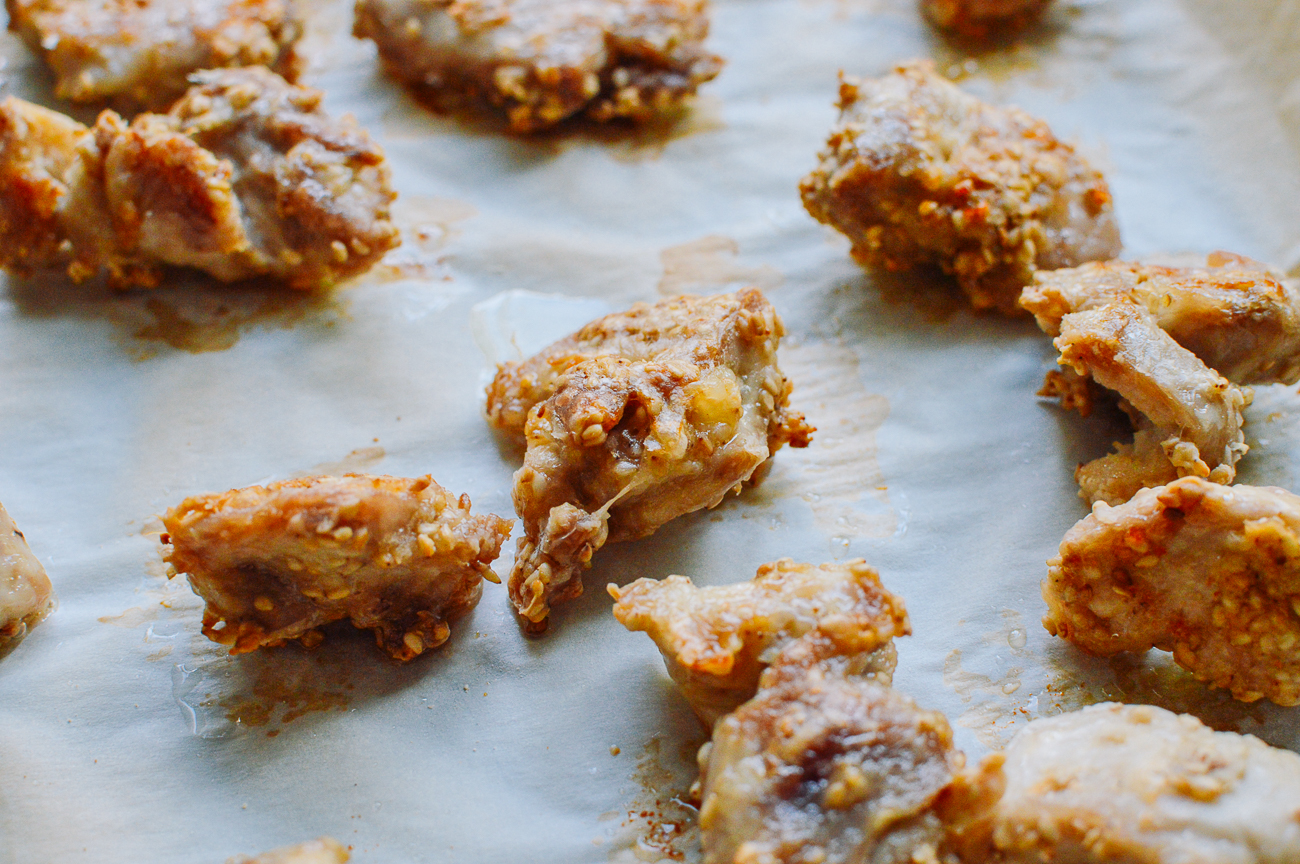 baked crispy chicken pieces