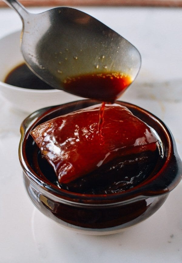 Braised Pork Belly Dong Po Rou, by thewoksoflife.com