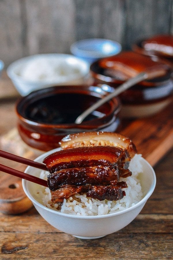 Braised Pork Belly Dong Po Rou, by thewoksoflife.com