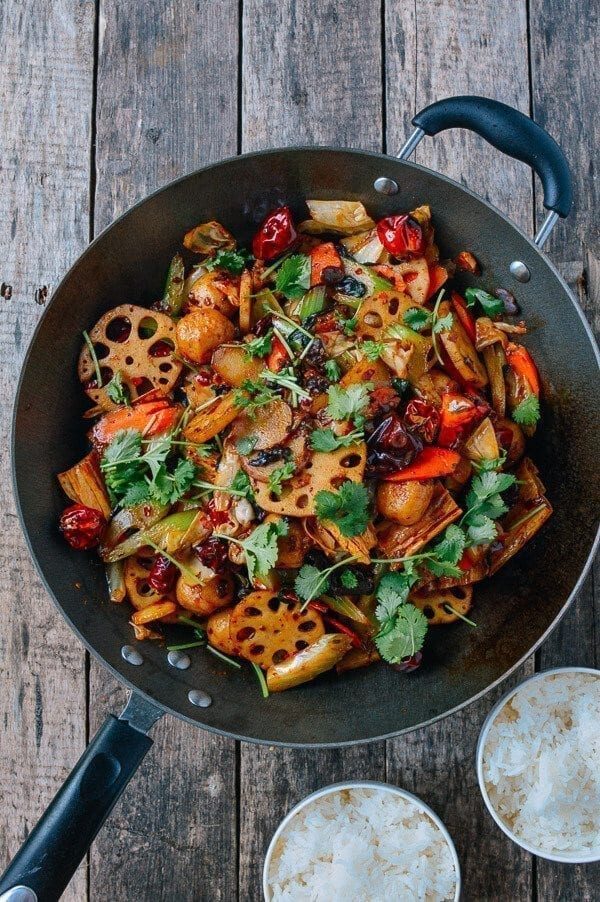 Ma La Xiang Guo (Spicy Numbing Stir-fry Pot), by thewoksoflife.com