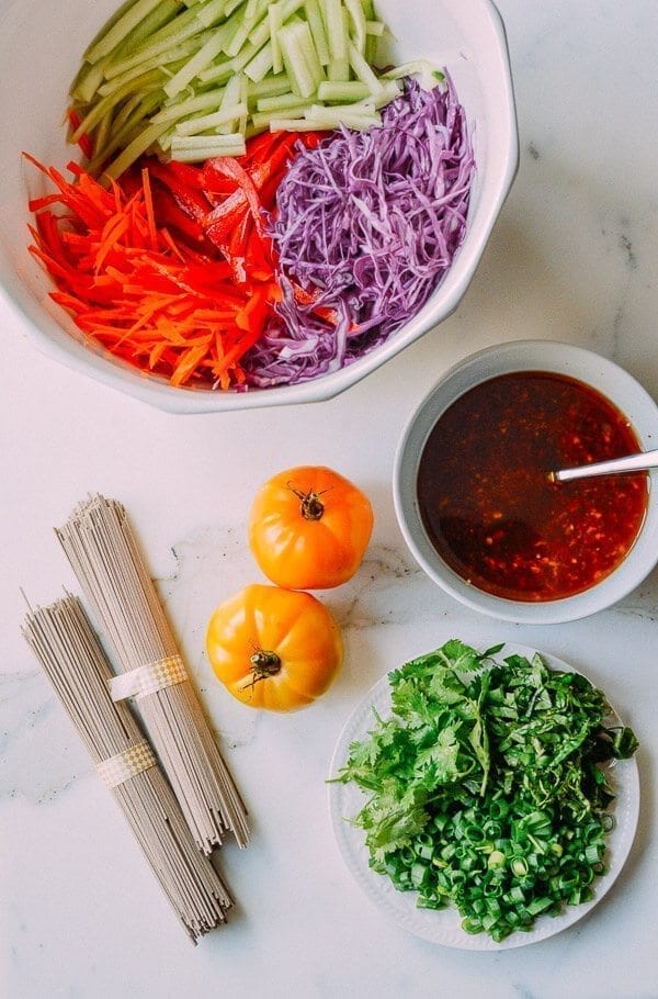 Rainbow Noodle Salad, by thewoksoflife.com