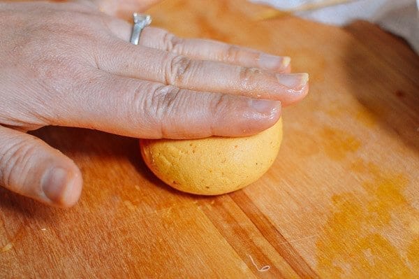Pumpkin Mochi with Pumpkin Filling, by thewoksoflife.com