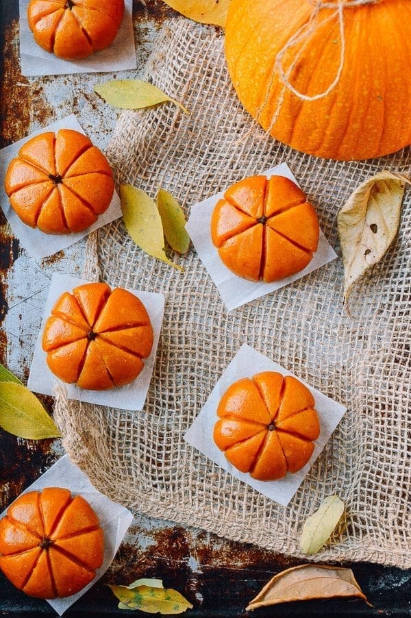 Pumpkin Mochi with Pumpkin Filling, by thewoksoflife.com
