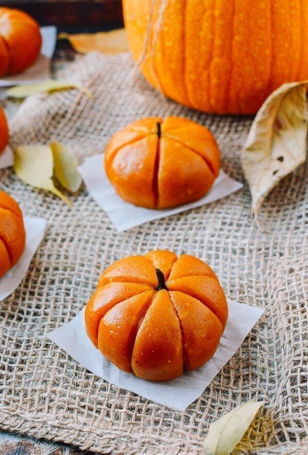 Pumpkin Mochi with Pumpkin Filling, by thewoksoflife.com