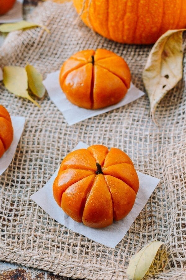 Pumpkin Mochi with Pumpkin Filling, by thewoksoflife.com
