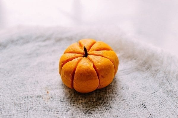 Pumpkin Mochi with Pumpkin Filling, by thewoksoflife.com