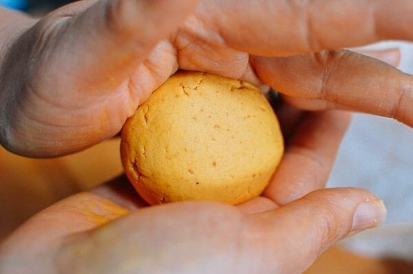 Pumpkin Mochi with Pumpkin Filling, by thewoksoflife.com