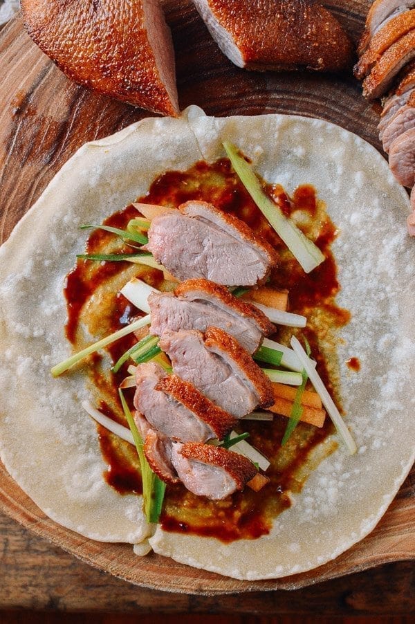 Easy Peking Duck with Homemade Mandarin Pancakes, by thewoksoflife.com