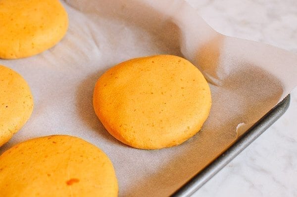 Pumpkin Mochi with Pumpkin Filling, by thewoksoflife.com