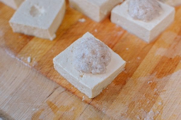Crispy Skin Stuffed Tofu, A Chinatown Favorite, by thewoksoflife.com