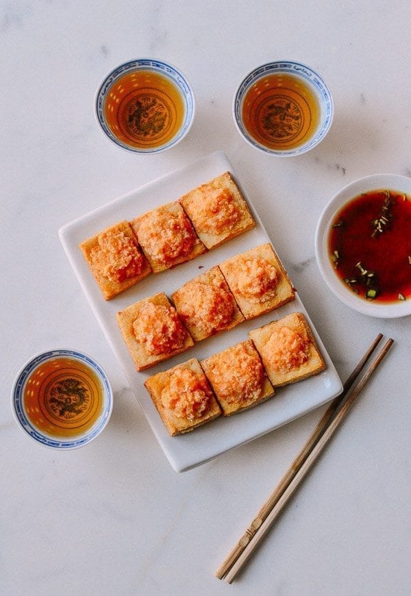 Crispy Skin Stuffed Tofu, A Chinatown Favorite, by thewoksoflife.com